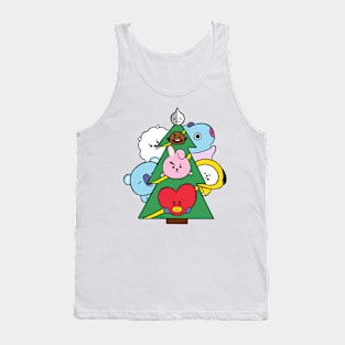 BT21 ALL CHARACTER CHRISTMAS TREE Tank Top